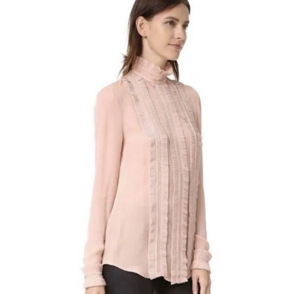 NWT NICHOLAS Blush Fine Pleat Blouse - Picture 2 of 15